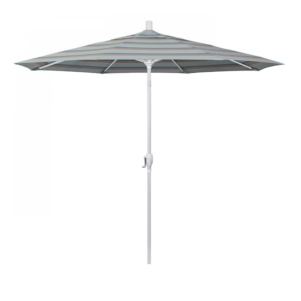 California Umbrella 7.5' White Aluminum Market Patio Umbrella, Sunbrella Gateway Mist 194061338193 - main